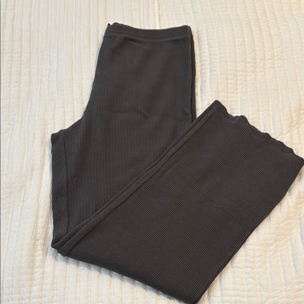 SKIMS HEAVY WAFFLE STRAIGHT LEG PANT | ASH